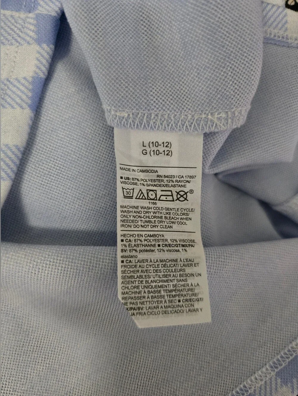 Old Navy Girls Blue White Gingham Short Tank Dress Large
